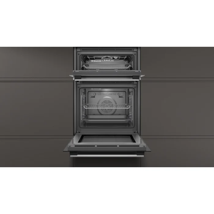 Neff U1GCC0AN0B - Black & Steel Built in Electric Double Oven - A energy - Image 3