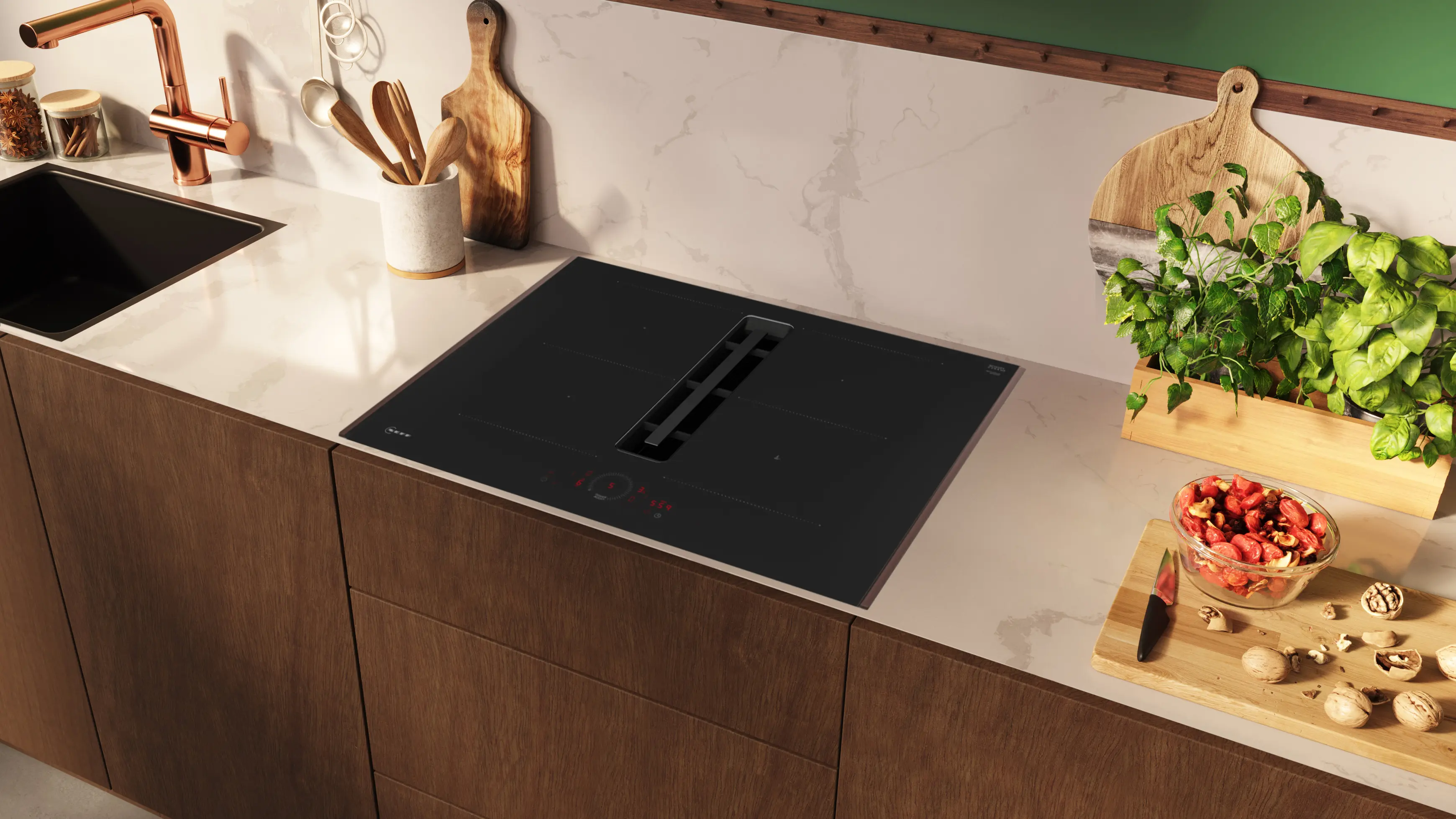 Neff V57YHQ4C0 - Flex Design Induction Hob with Integrated Ventilation - 70cm - 4 Zones - B Energy - Image 2