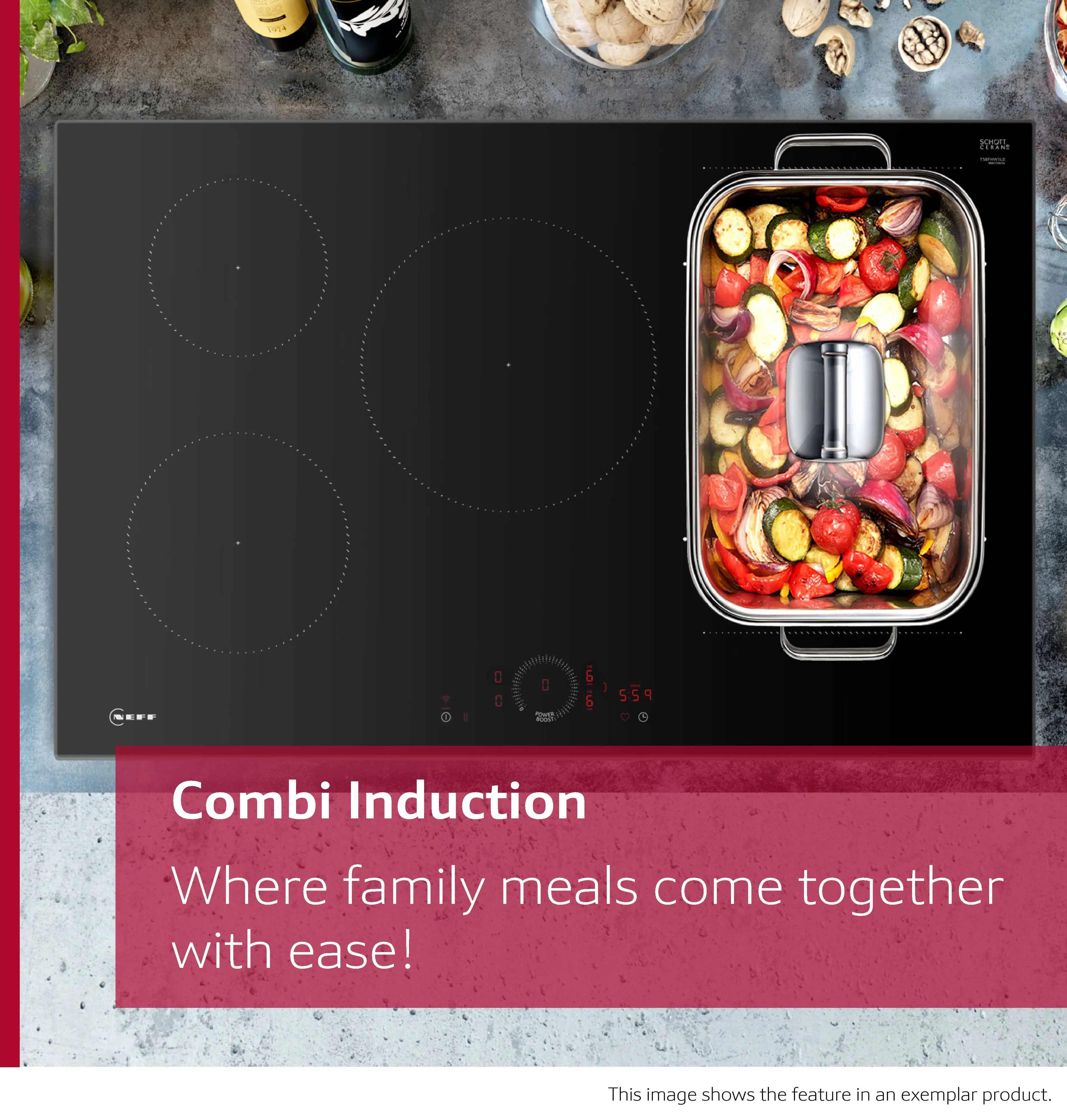 Neff V57YHQ4C0 - Flex Design Induction Hob with Integrated Ventilation - 70cm - 4 Zones - B Energy - Image 9
