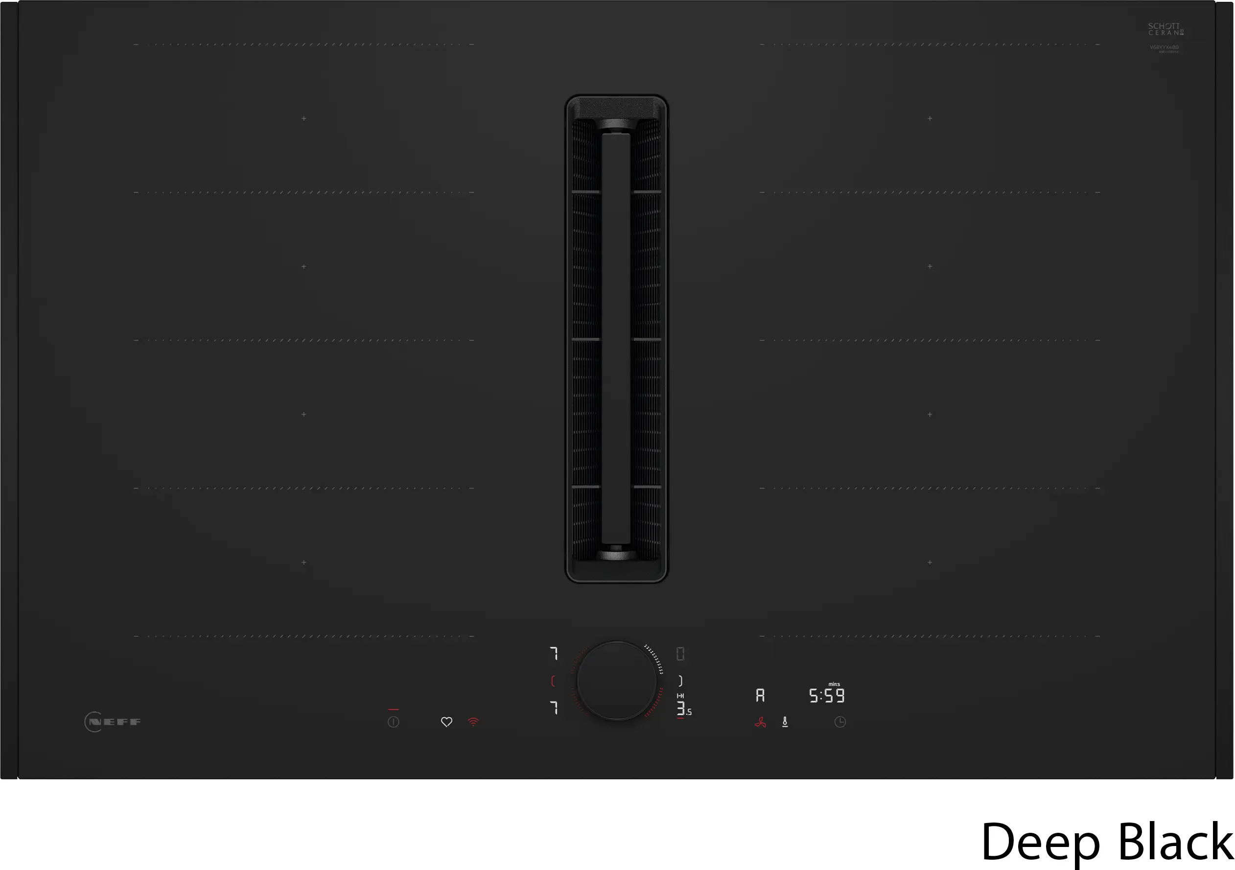 Neff V68YYX4B0 - Matt Black 80cm Induction Hob with Integrated Ventilation - 4 Zones - B Energy - Image 5