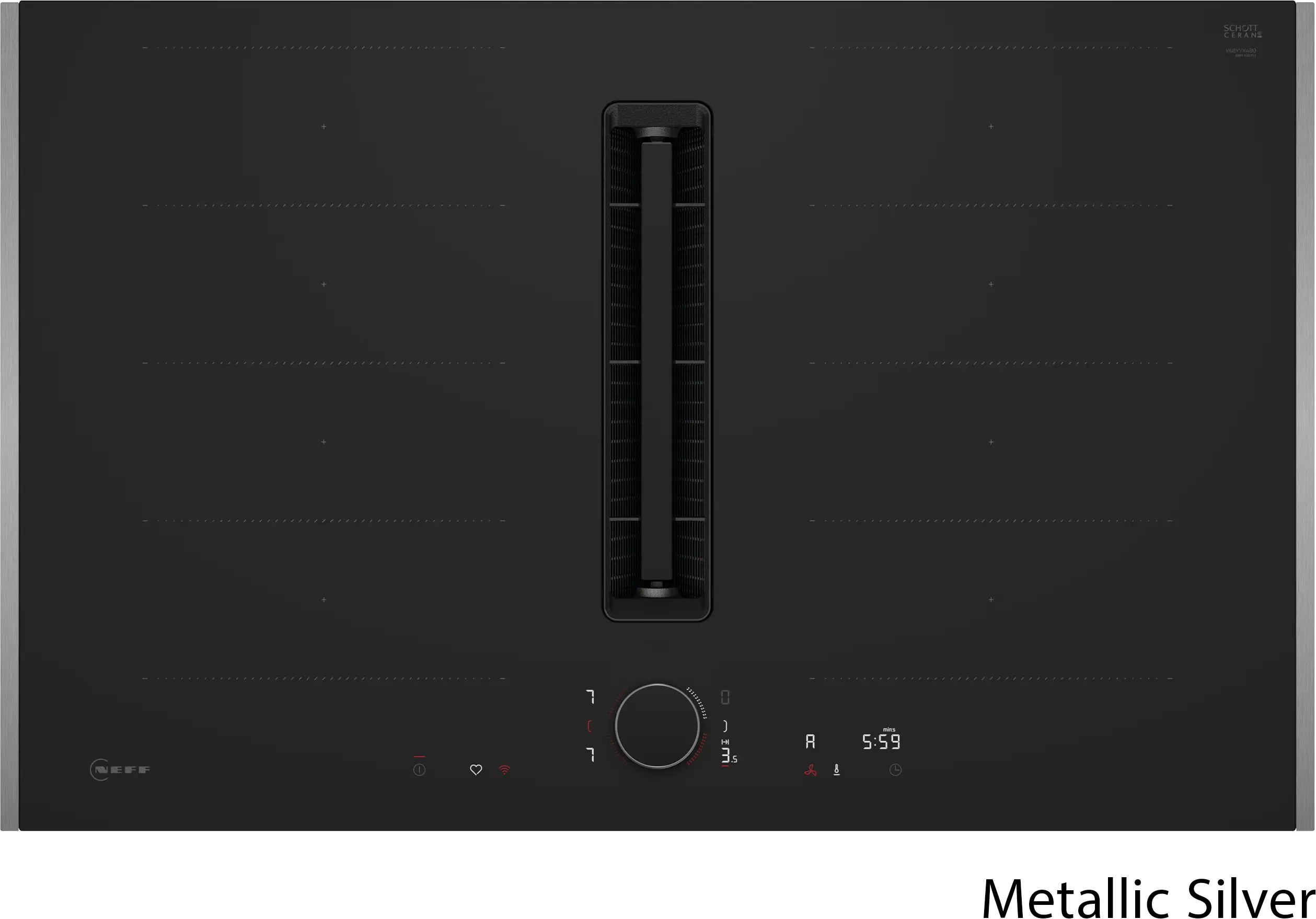 Neff V68YYX4B0 - Matt Black 80cm Induction Hob with Integrated Ventilation - 4 Zones - B Energy - Image 7
