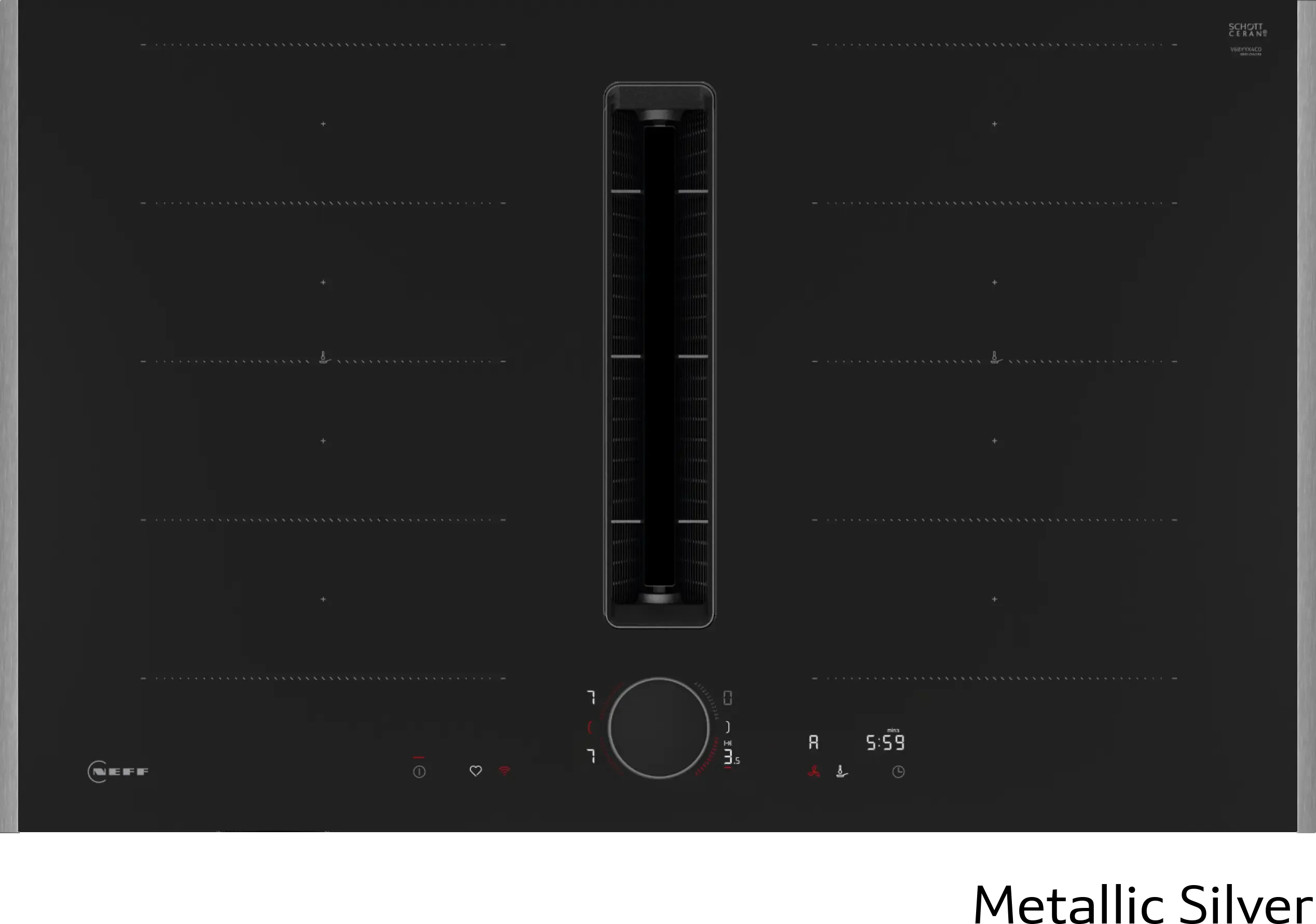 Neff V68YYX4C0 Induction Hob with Integrated Ventilation - 80cm Flex Design - 4 Zones - B Energy - Image 2