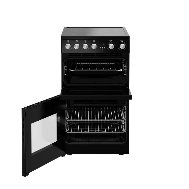New World FDO50EBLK 444412056 - Black 50cm Electric Cooker - Double Oven - A energy - Image 2
