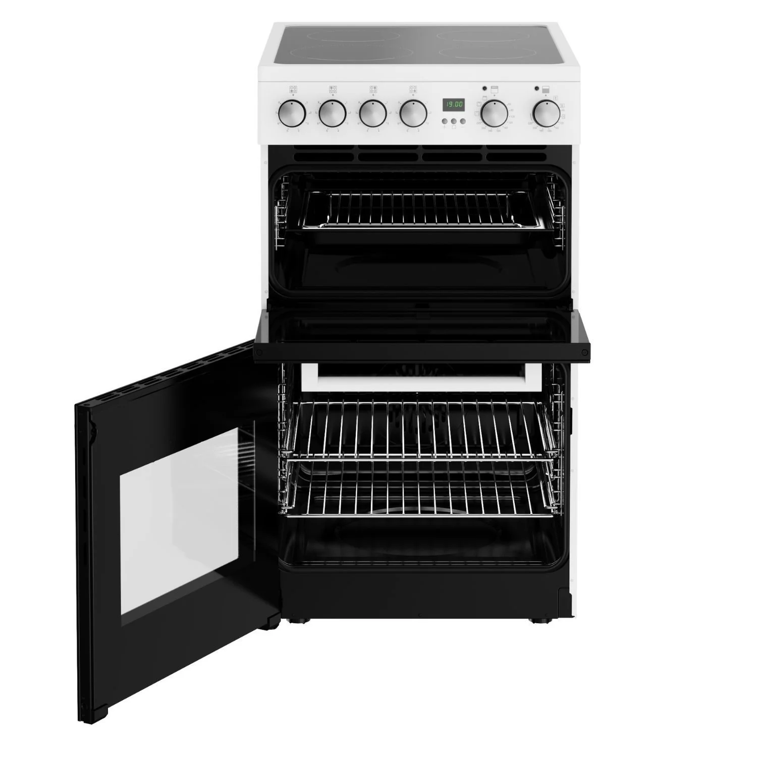 New World FDO50EWHI 444412057 - White 50cm Electric Cooker - Double Oven - A Energy Rating - Image 2