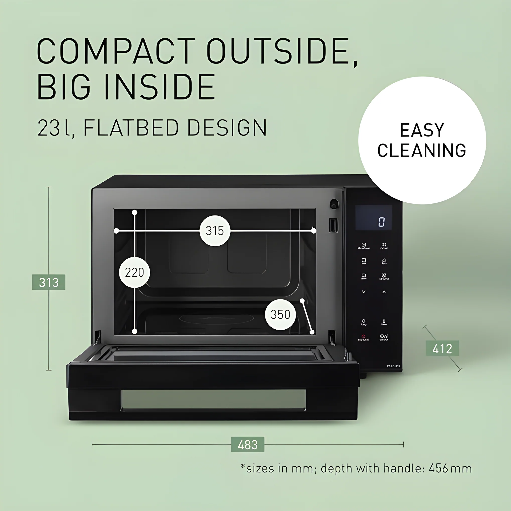 Panasonic NNDF38PBBPQ - Black 23L Combination Microwave - 3-in-1 Flatbed Design - Image 2