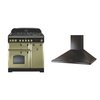 Rangemaster CDL90DFFOG/B - Olive Green/Brass 90cm Range Cooker - Dual Fuel - A Rated - Image 4