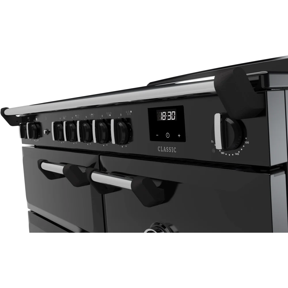 Rangemaster CL100EIPGBL/CM1 - Black/Chrome 100cm Range Cooker - Dual Oven - A Energy Rated - Image 2