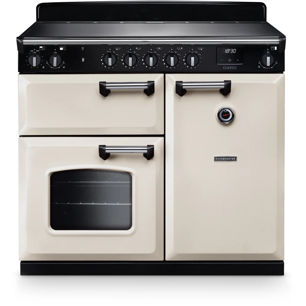 Rangemaster CL100EIPPCR/CM1 - Pale Cream/Chrome Range Cooker - 100cm Induction - A Rated