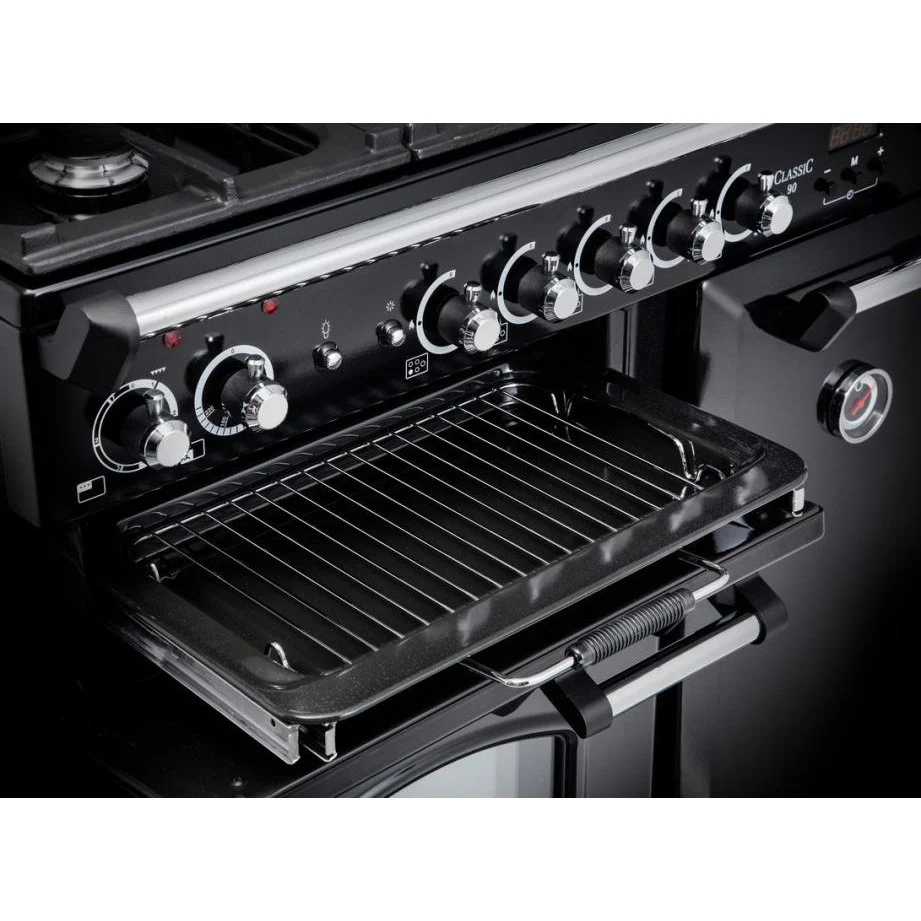 Rangemaster CLA100NGFBL/C - Black/Chrome Gas Range Cooker - 86L - A+ Energy - Image 3