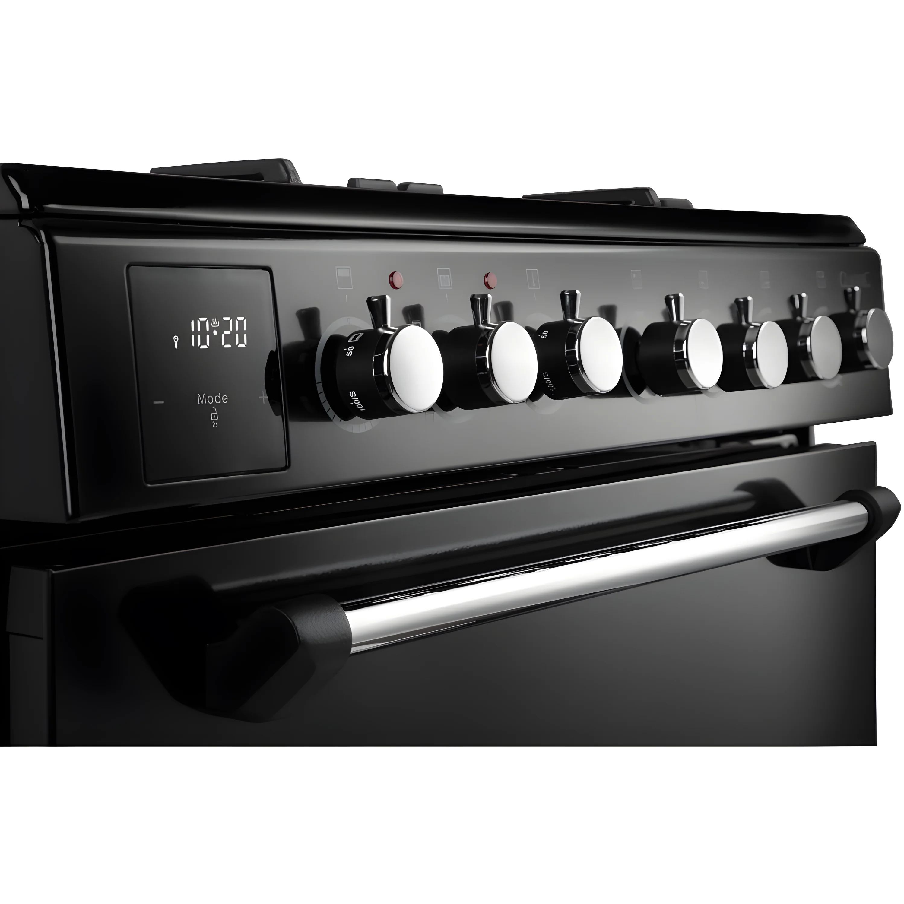 Rangemaster CLA60DFFBL/C - Black / Chrome Dual Fuel Cooker - Four Burners, 69/39 L Capacity, Double Oven - A Energy Rating - Image 3