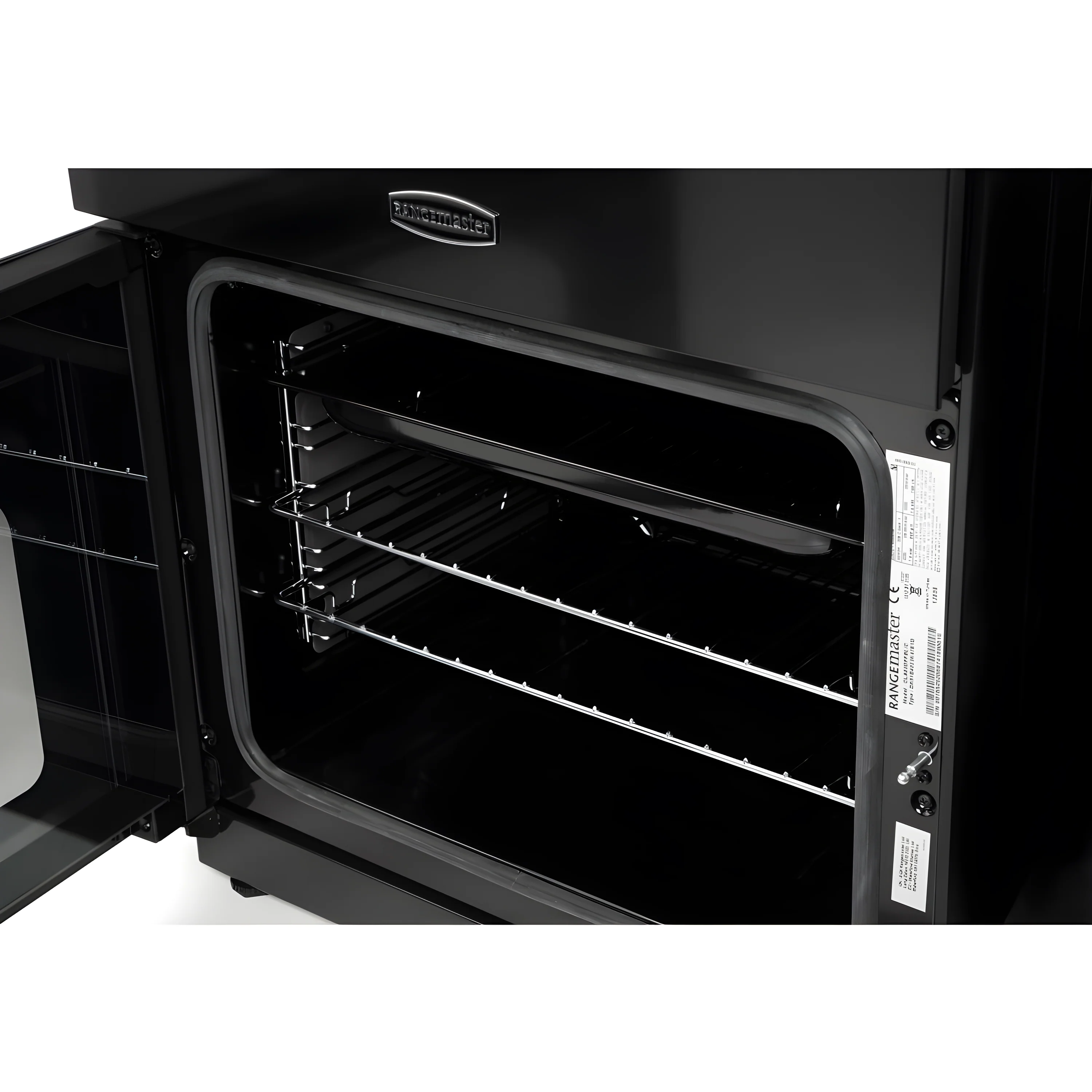 Rangemaster CLA60DFFBL/C - Black / Chrome Dual Fuel Cooker - Four Burners, 69/39 L Capacity, Double Oven - A Energy Rating - Image 5
