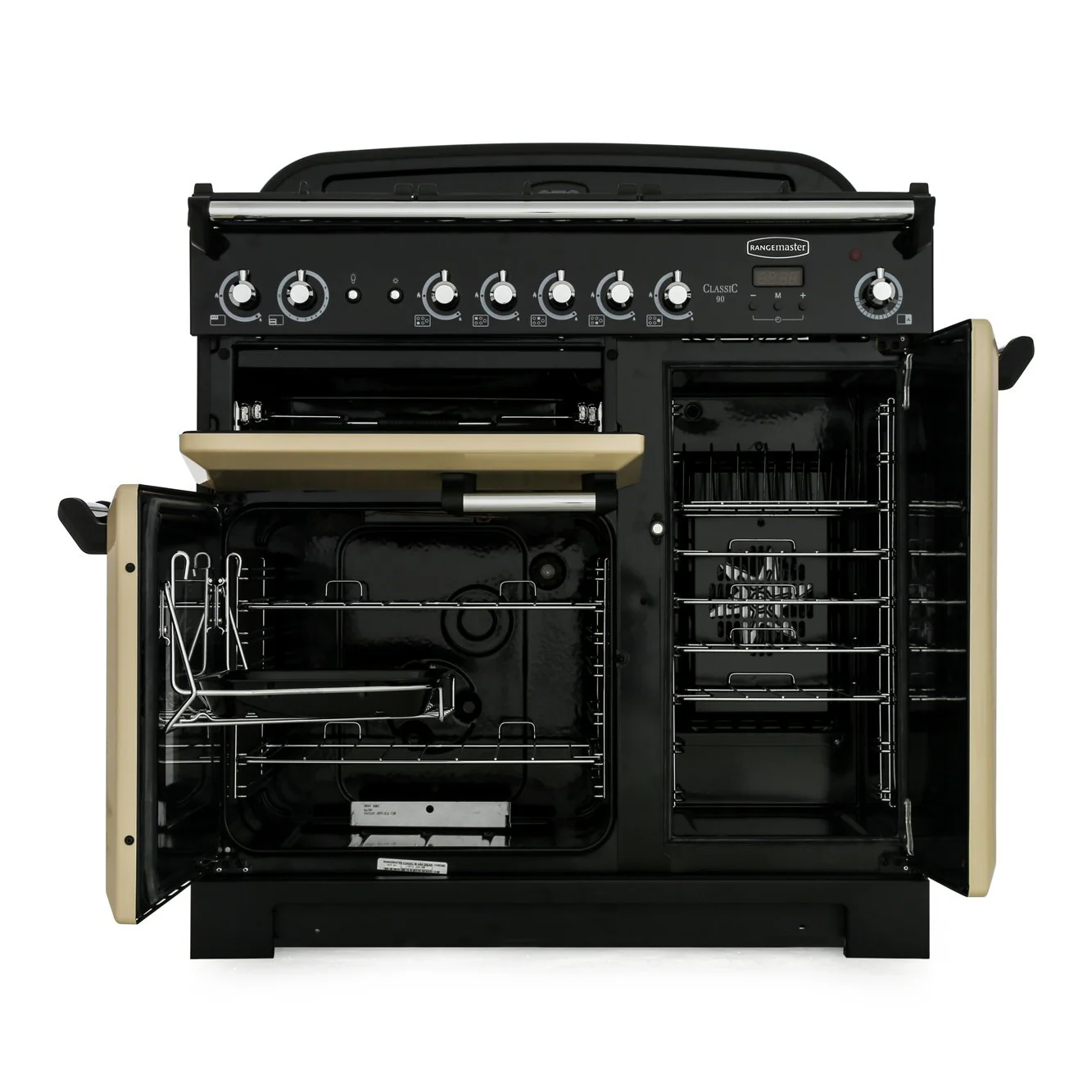 Rangemaster Classic CLA90NGFCY/C - Cranberry/Chrome 90cm Gas Range Cooker - A+ Rated - Image 2