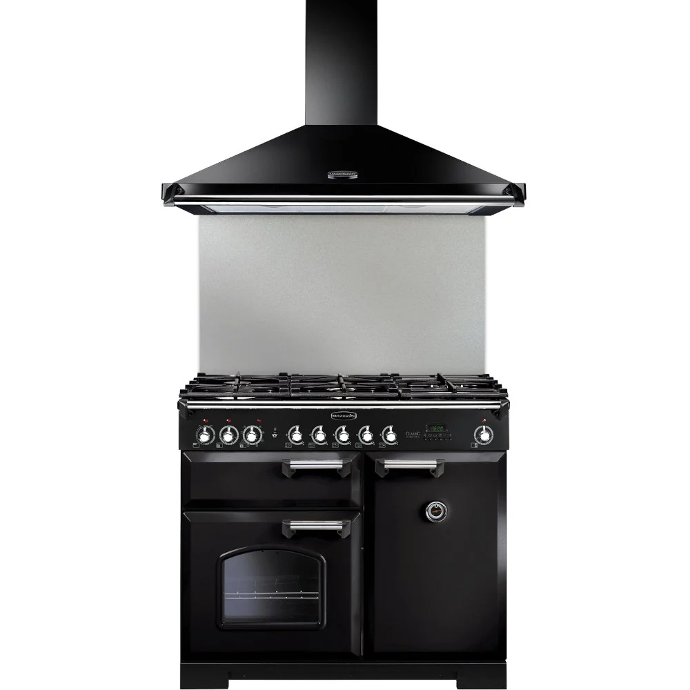 Rangemaster Classic CLAHDC100BC - Black/Chrome Chimney Cooker Hood - 100cm - D Energy - Image 4