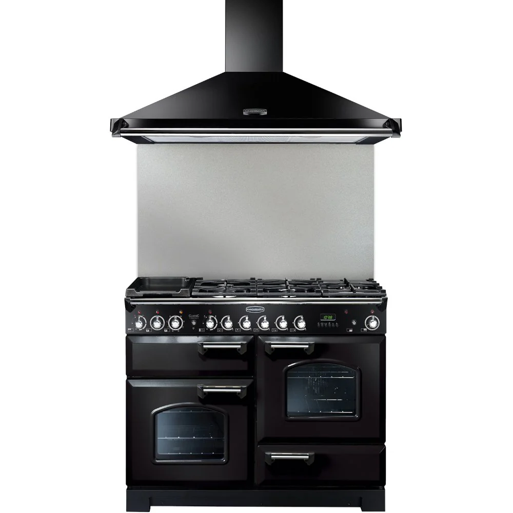Rangemaster Classic CLAHDC110BC - Black/Chrome 110cm Chimney Cooker Hood - 460 m³/h - D Energy - Image 2