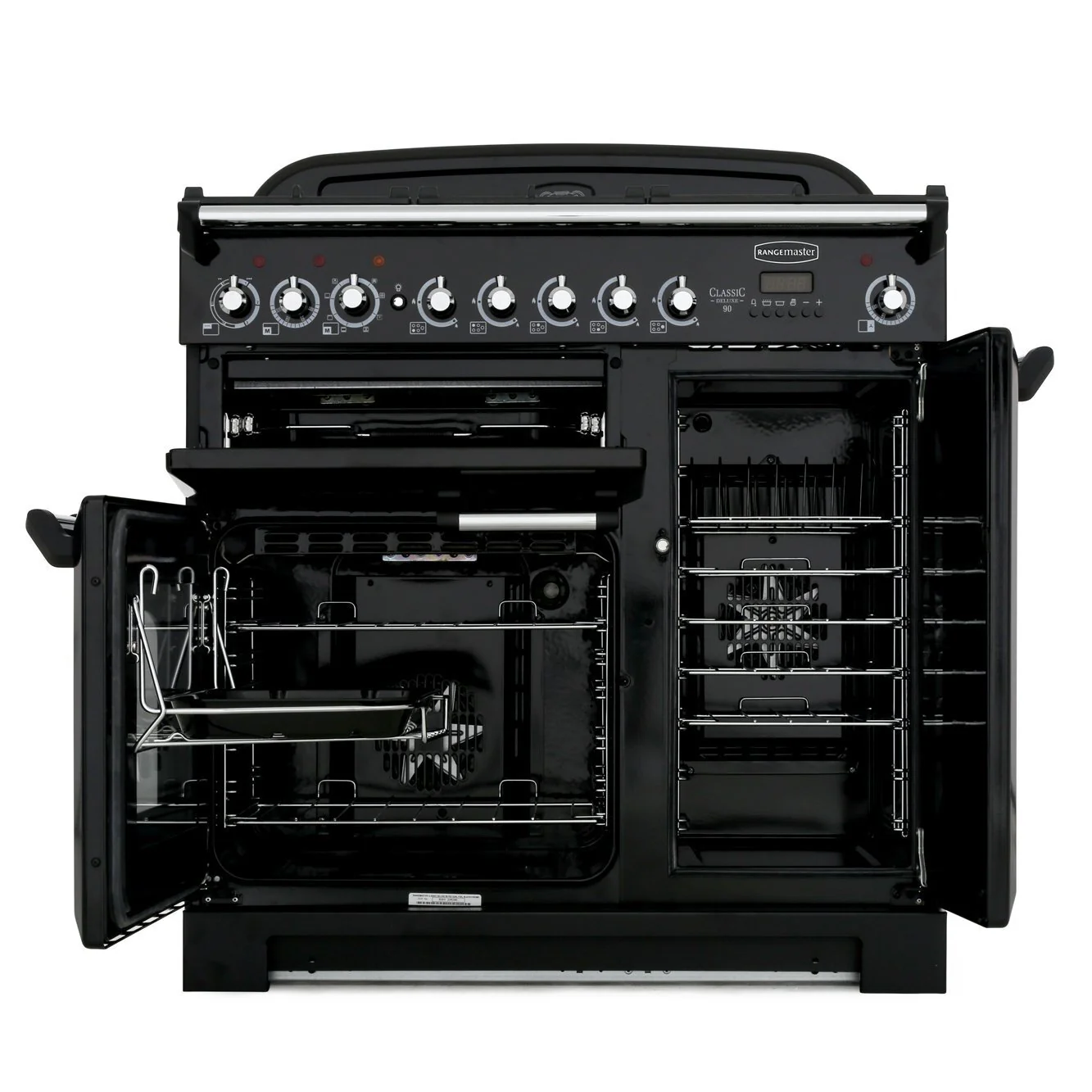 Rangemaster Classic Deluxe CDL90EIWH/C - White/Chrome 90cm Range Cooker - Induction - A Rated - Image 2
