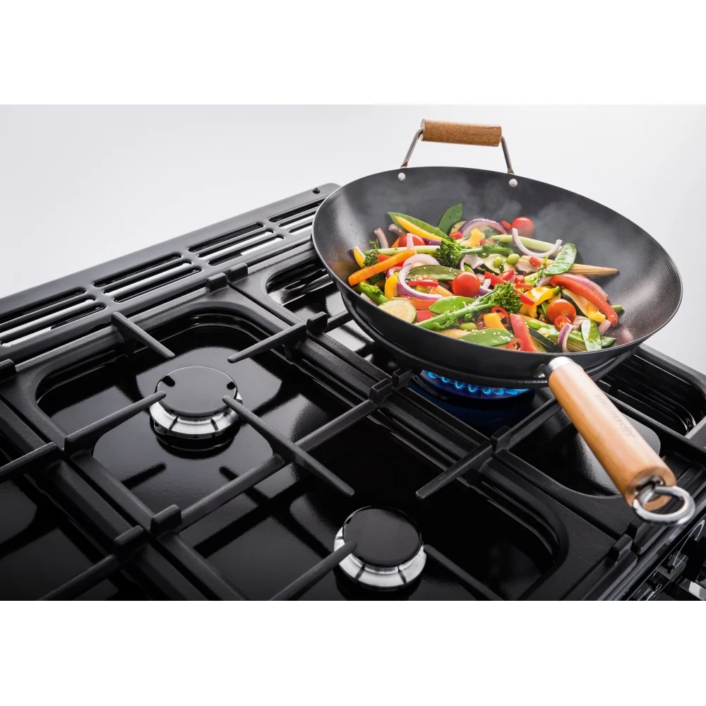Rangemaster CLDLO110DFPCBL/CM1 Classic Deluxe - Charcoal Black/Chrome Range Cooker - Dual Fuel - 110cm - Image 2