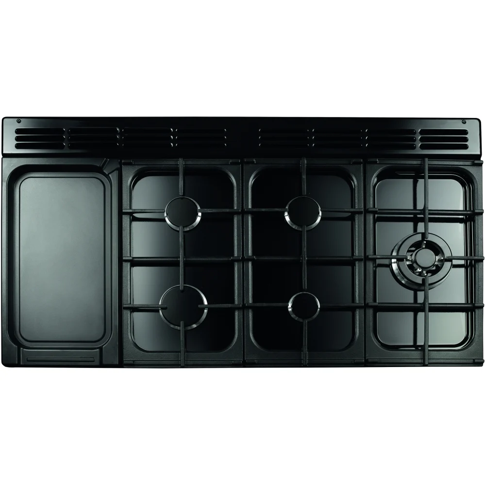 Rangemaster CLDLO110DFPCBL/CM1 Classic Deluxe - Charcoal Black/Chrome Range Cooker - Dual Fuel - 110cm - Image 3