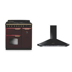 Rangemaster CLDL90DFPBOR/AB1 Classic Deluxe CLDL90DFPBOR/AB1 - Bordeaux/Antique Brass Range Cooker - Dual Fuel - A Energy Rating - Image 5