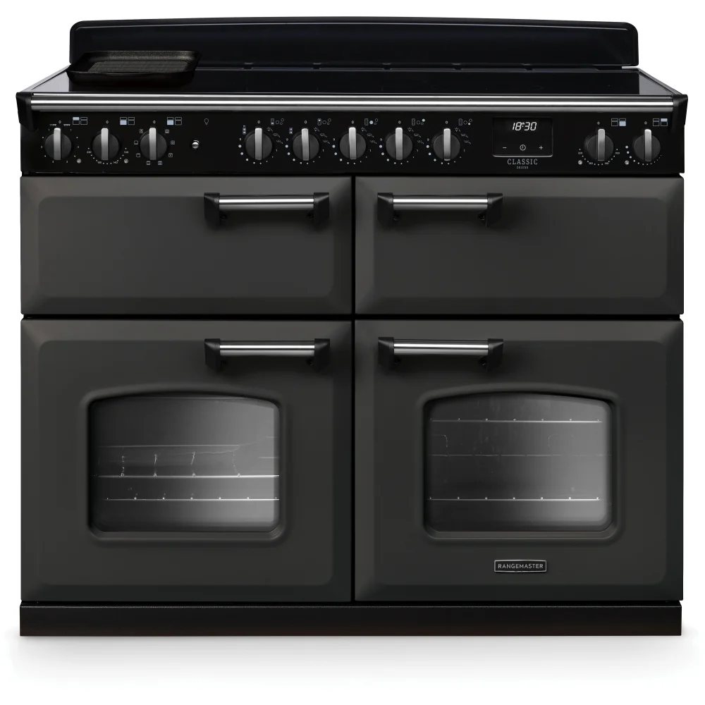Rangemaster CLDLB110EIPSLT/CM1 Classic Deluxe - Slate/Chrome Range Cooker - 110cm Induction - A Energy