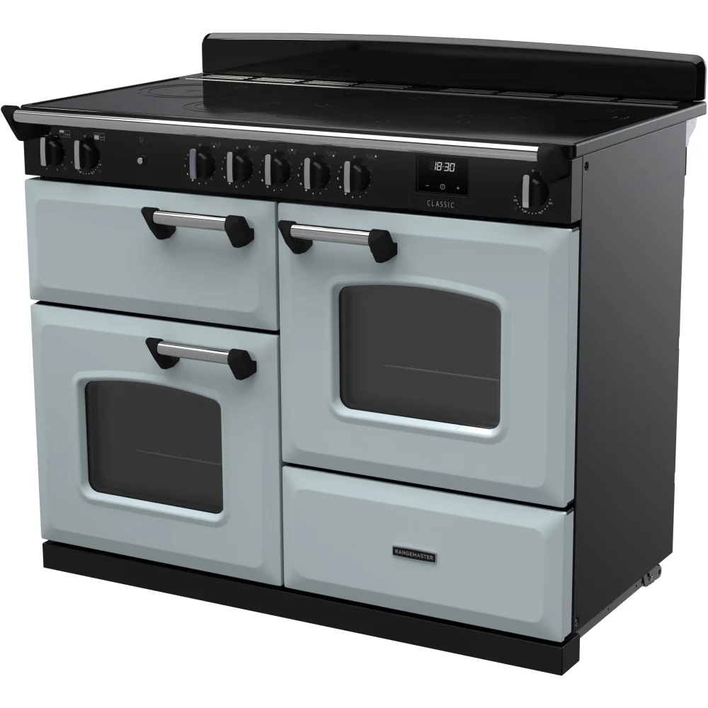 Rangemaster CLO110EIPMSB/CM1 Classic - Misty Blue / Chrome 110cm Induction Range Cooker - A Rated - Image 2