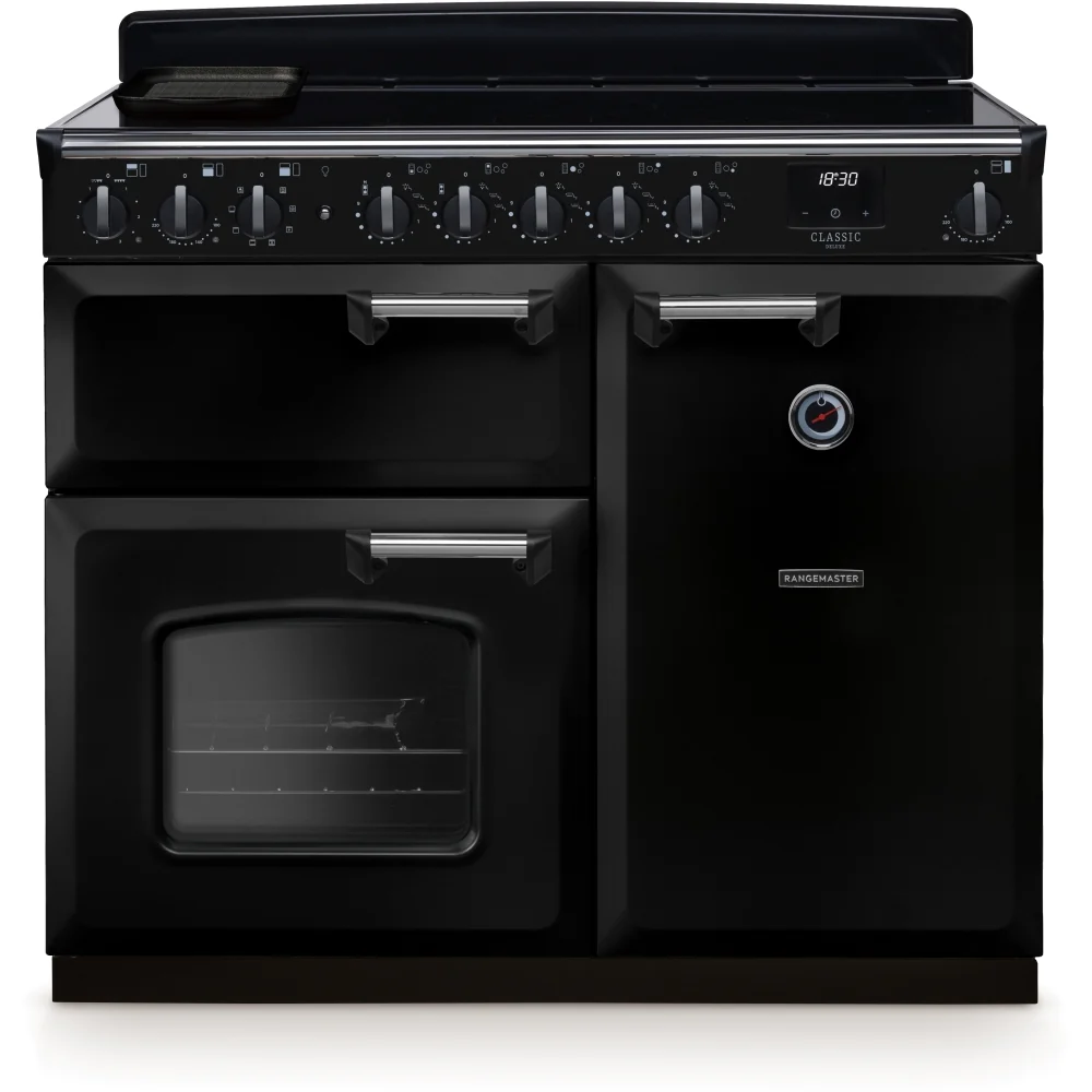 Rangemaster CLDL100EIPGBL/CM1 - Black/Chrome 100cm Range Cooker - Induction - A Rated