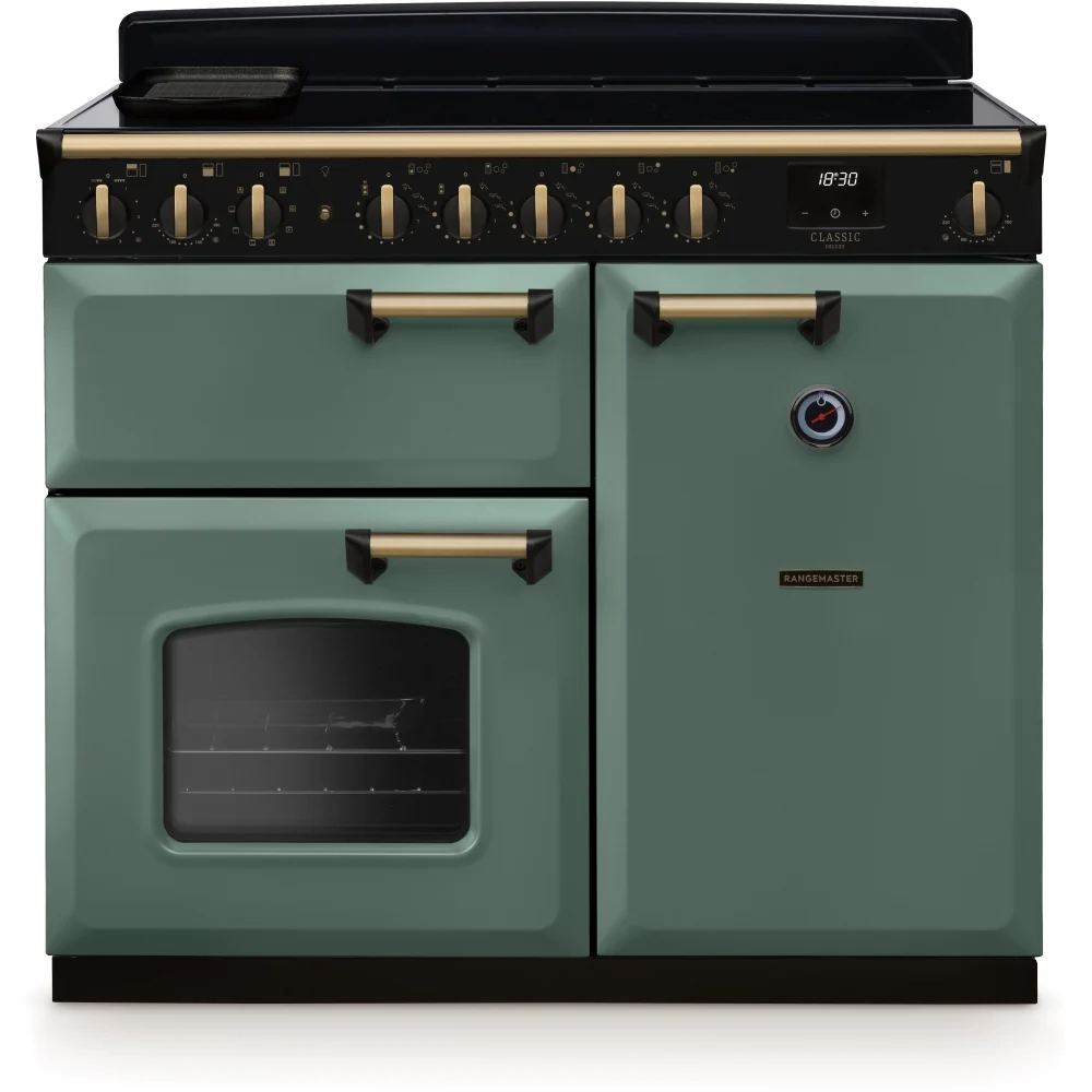 Rangemaster CLDL100EIPMGR/AB1 - Green/Antique Brass 100cm Range Cooker - Induction - A energy - Image 5