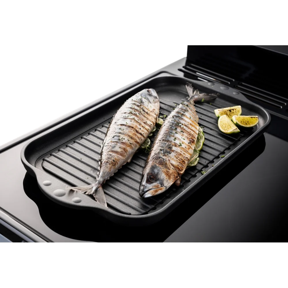 Rangemaster CLDL90EIPPCR/AB1 - Pale Cream/Antique Brass Classic Deluxe Range Cooker - 90cm Induction - A Energy - Image 4