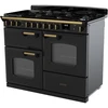 Rangemaster CLDLO110DFPCBL/AB1 - Charcoal Black/Antique Brass Range Cooker - 80L Dual Ovens - A Rated - Image 3