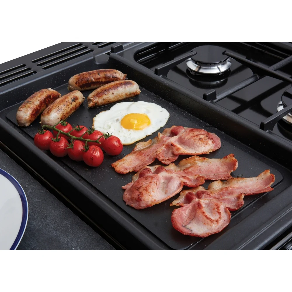 Rangemaster CLDLO110DFPSLT/AB1 - Slate/Antique Brass 110cm Range Cooker - Dual Fuel - A Energy - Image 3