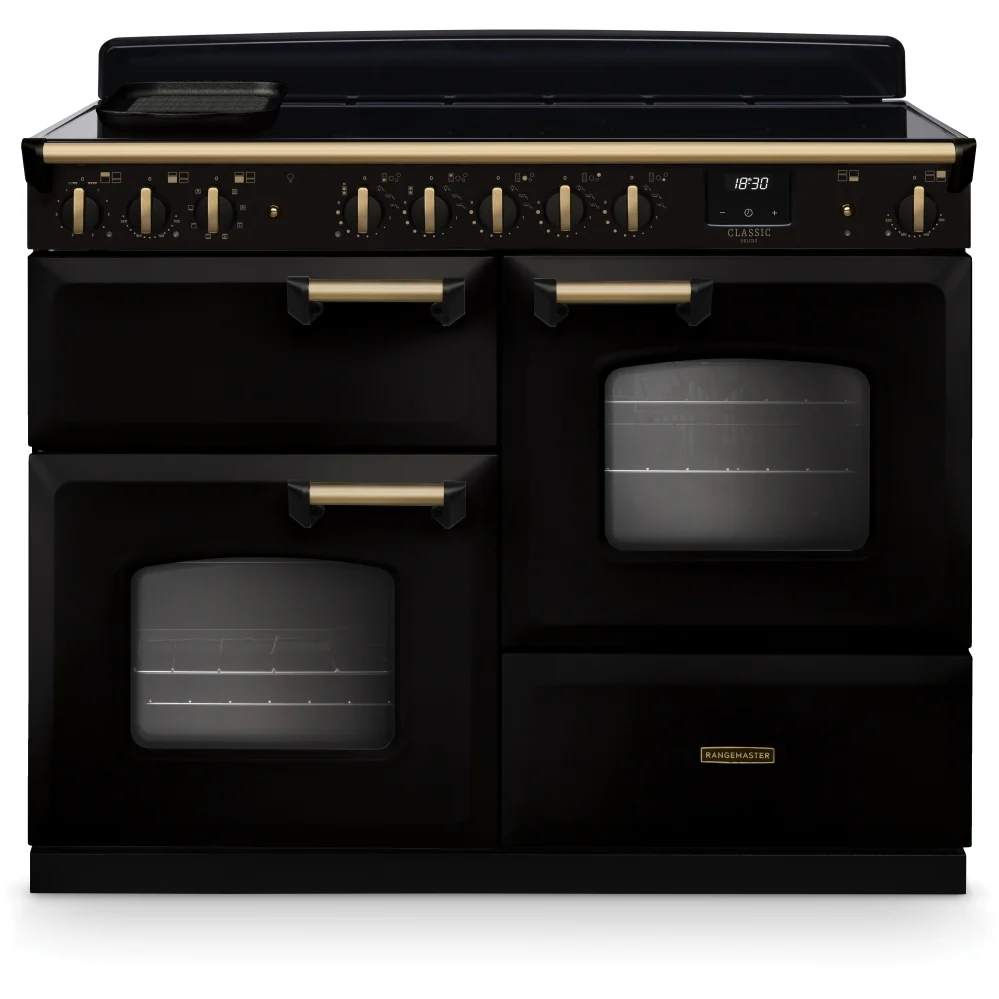 Rangemaster CLDLO110EIPGBL/AB1 - Black 110cm Dual Fuel Range Cooker - A Energy