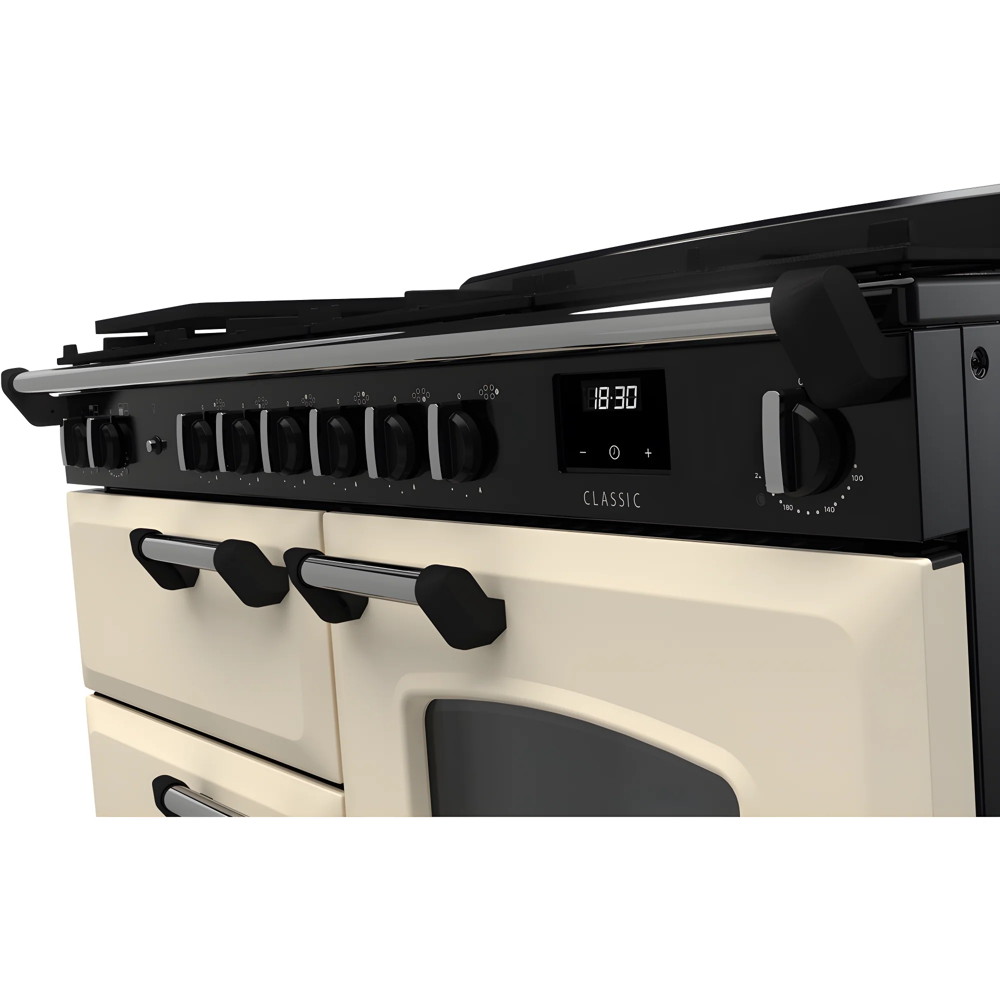 Rangemaster CLO110DFPPCR/CM1 - Pale Cream 110cm Dual Fuel Range Cooker - 6 Zone Gas Hob - A Energy - Image 3