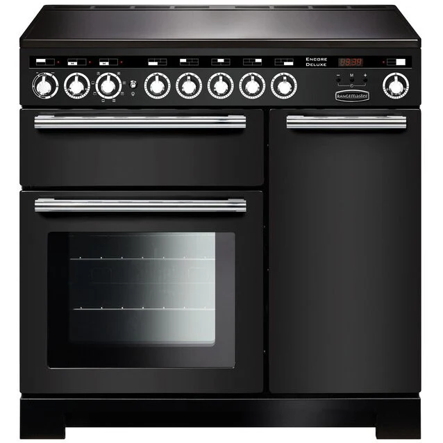 Rangemaster EDL90EICB/C - Charcoal Black/Chrome Range Cooker - 79L + 67L - A Rated