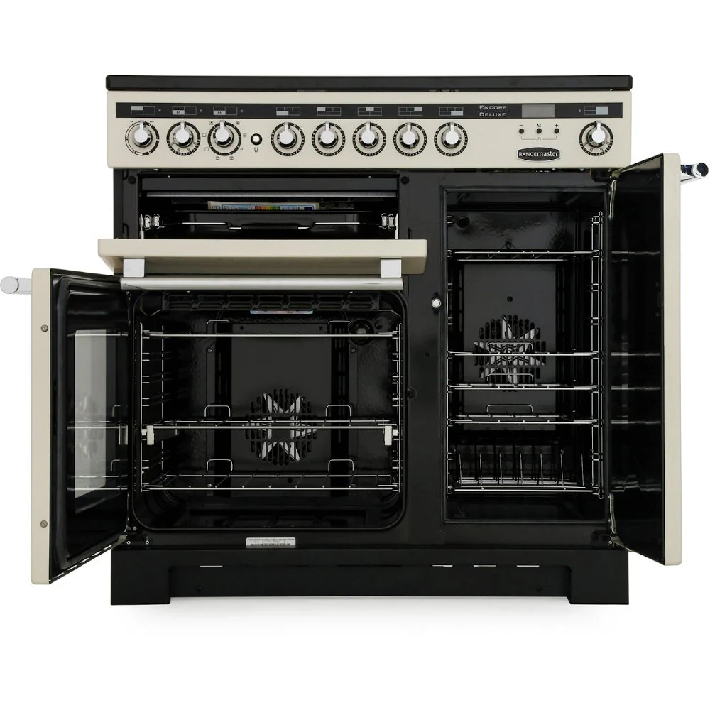 Rangemaster EDL90EICB/C - Charcoal Black/Chrome Range Cooker - 79L + 67L - A Rated - Image 2