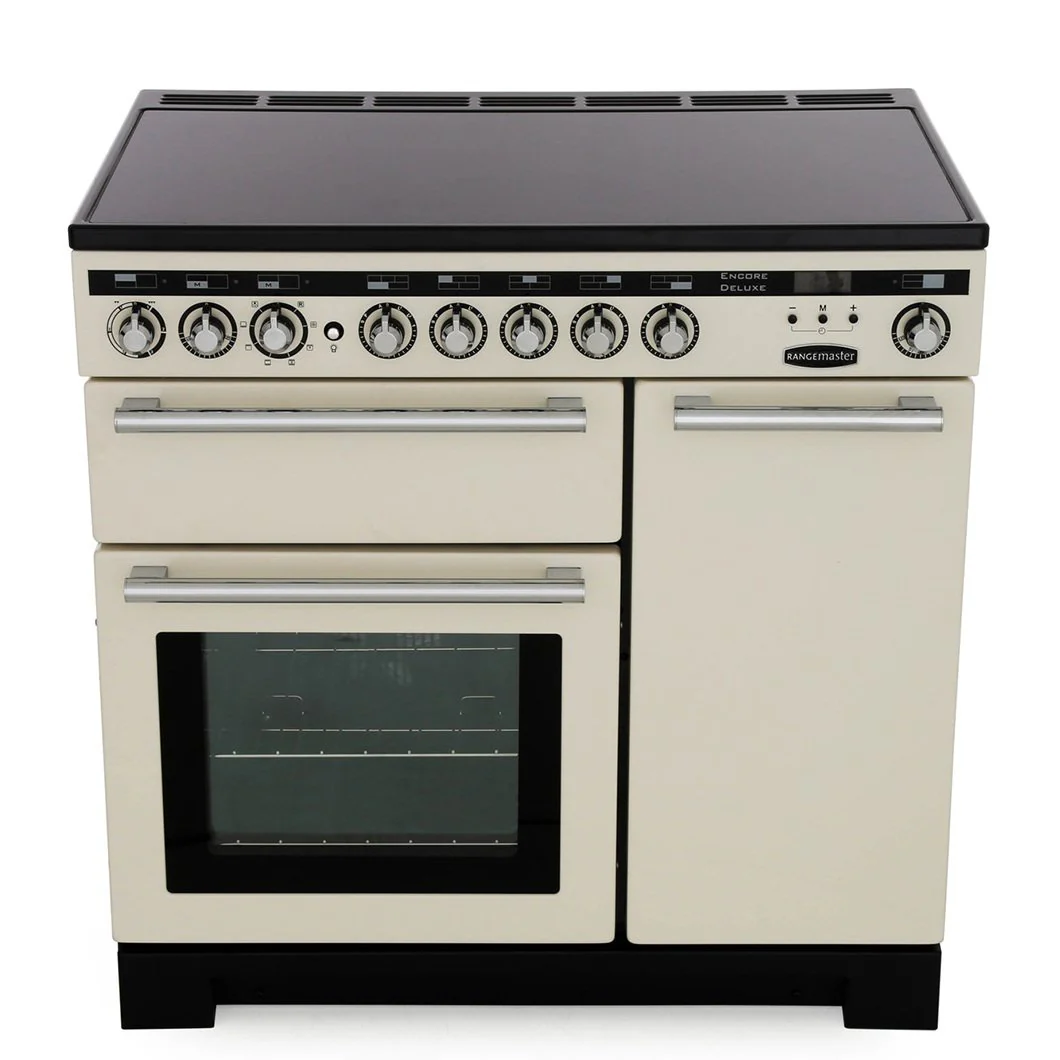 Rangemaster EDL90EIIV/C - Ivory with Chrome 90cm Range Cooker - Induction - A Energy