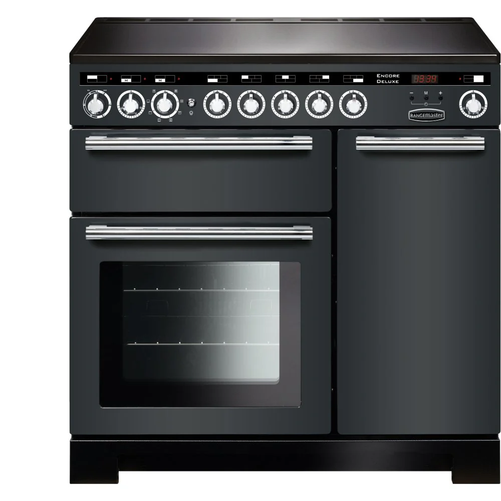 Rangemaster EDL90EISL/C - Slate/Chrome 90cm Range Cooker - Dual Cavity - A Energy