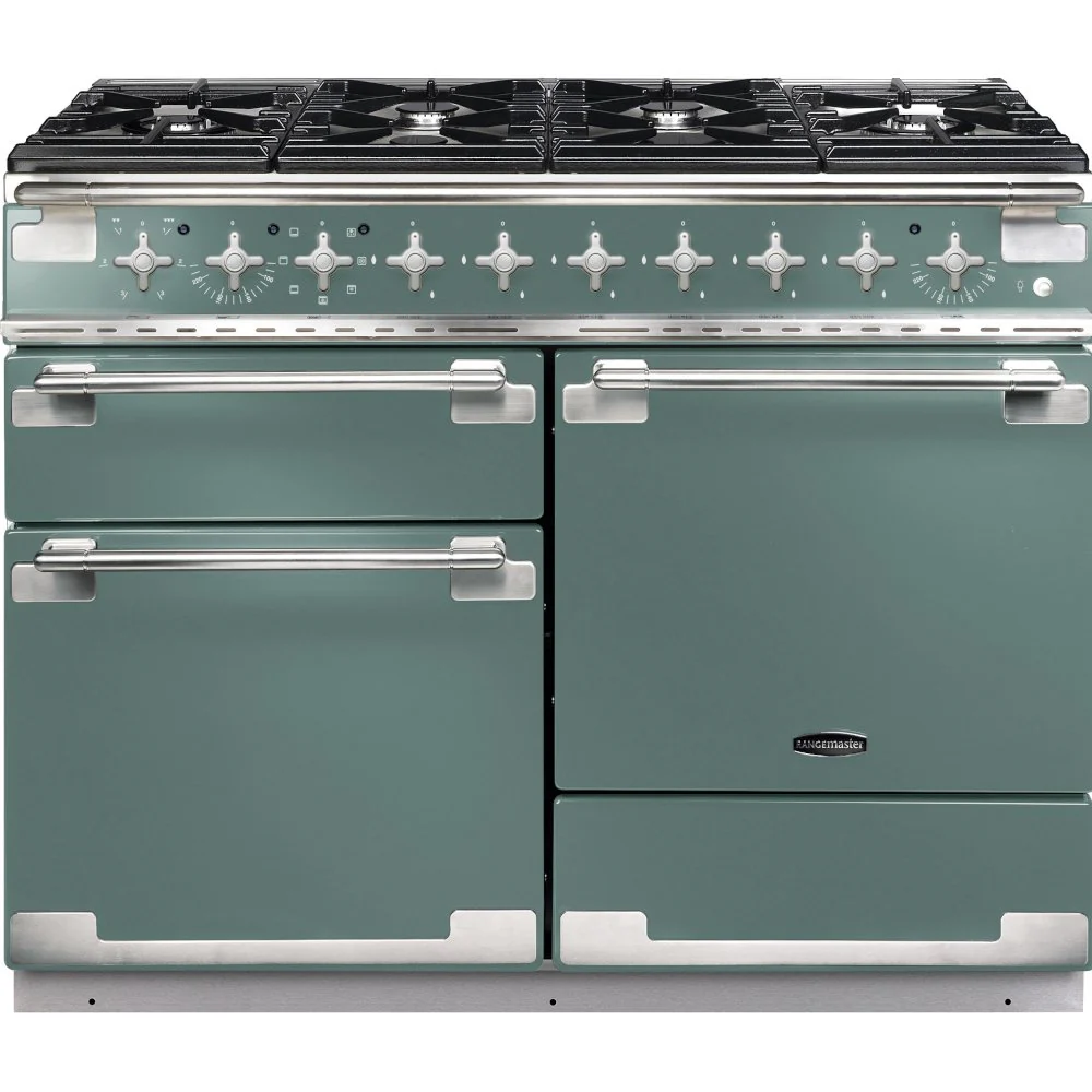 Rangemaster Elise ELS110DFFMG - Green 110cm Dual Fuel Range Cooker - A Rated