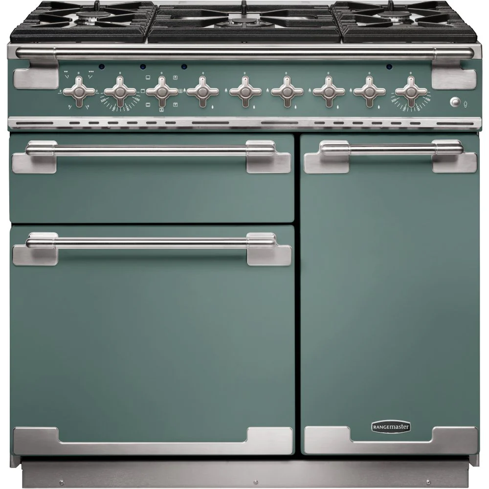 Rangemaster Elise ELS90DFFMG - Mineral Green Dual Fuel Range Cooker - 90cm - A Rated