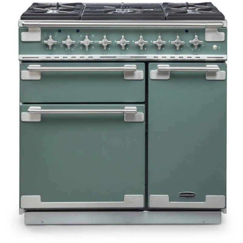 Rangemaster ELS90DFFWH - White/Brushed Chrome Dual Fuel Range Cooker - 79L - A Rated - Image 4