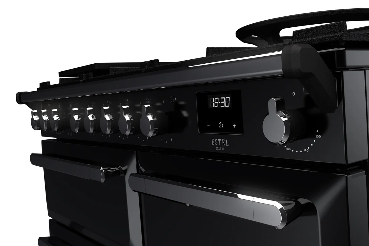 Rangemaster ESDL100DFPGBL/CM1 Estel Deluxe 100cm Dual Fuel Black/Chrome - Image 2