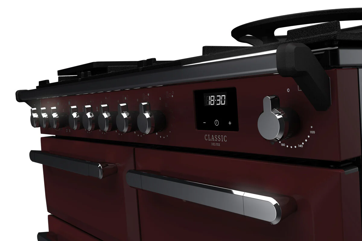 Rangemaster ESDL100DFPBOR/CM1 Estel Deluxe 100cm Dual Fuel Bordeaux/Chrome - Image 2