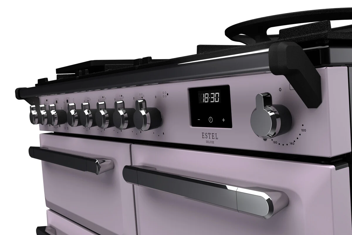 Rangemaster ESDL100DFPHTH/CM1 Estel Deluxe 100cm Dual Fuel Heather/Chrome - Image 2