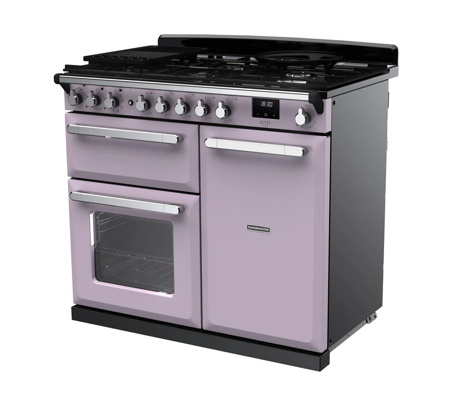 Rangemaster ESDL100DFPHTH/CM1 Estel Deluxe 100cm Dual Fuel Heather/Chrome - Image 3