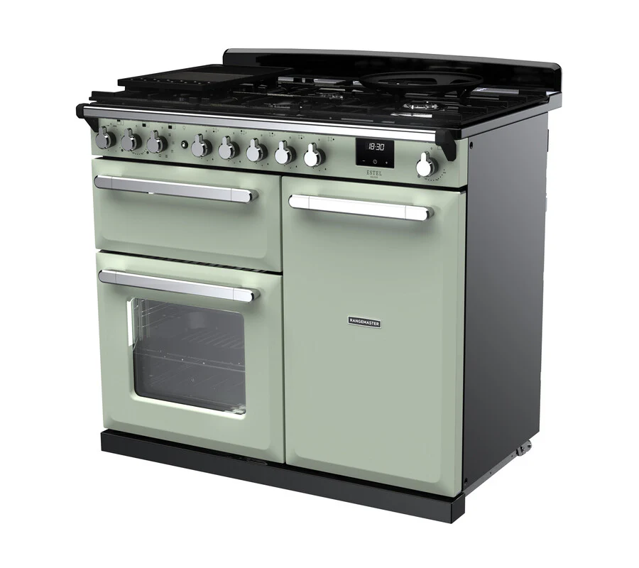 Rangemaster ESDL100DFPMNT/CM1 Estel Deluxe 100cm Dual Fuel Mint/Chrome - Image 3