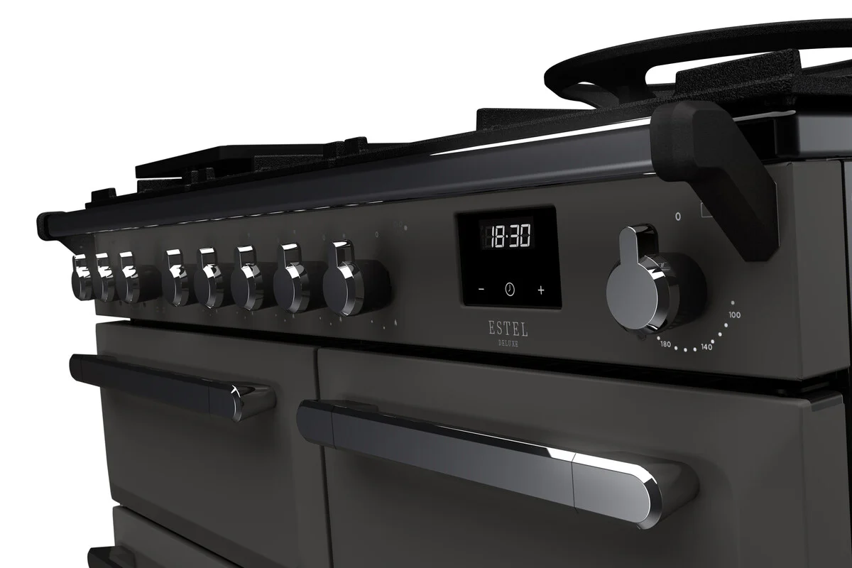 Rangemaster ESDL100DFPSLT/CM1 Estel Deluxe 100cm Dual Fuel Slate/Chrome - Image 2
