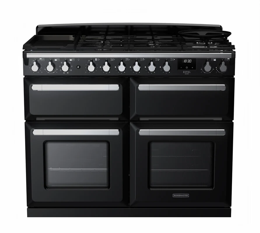 Rangemaster ESDLB110DFPGBL/CM1 Estel Deluxe 110cm BC Dual Fuel Black/Chrome