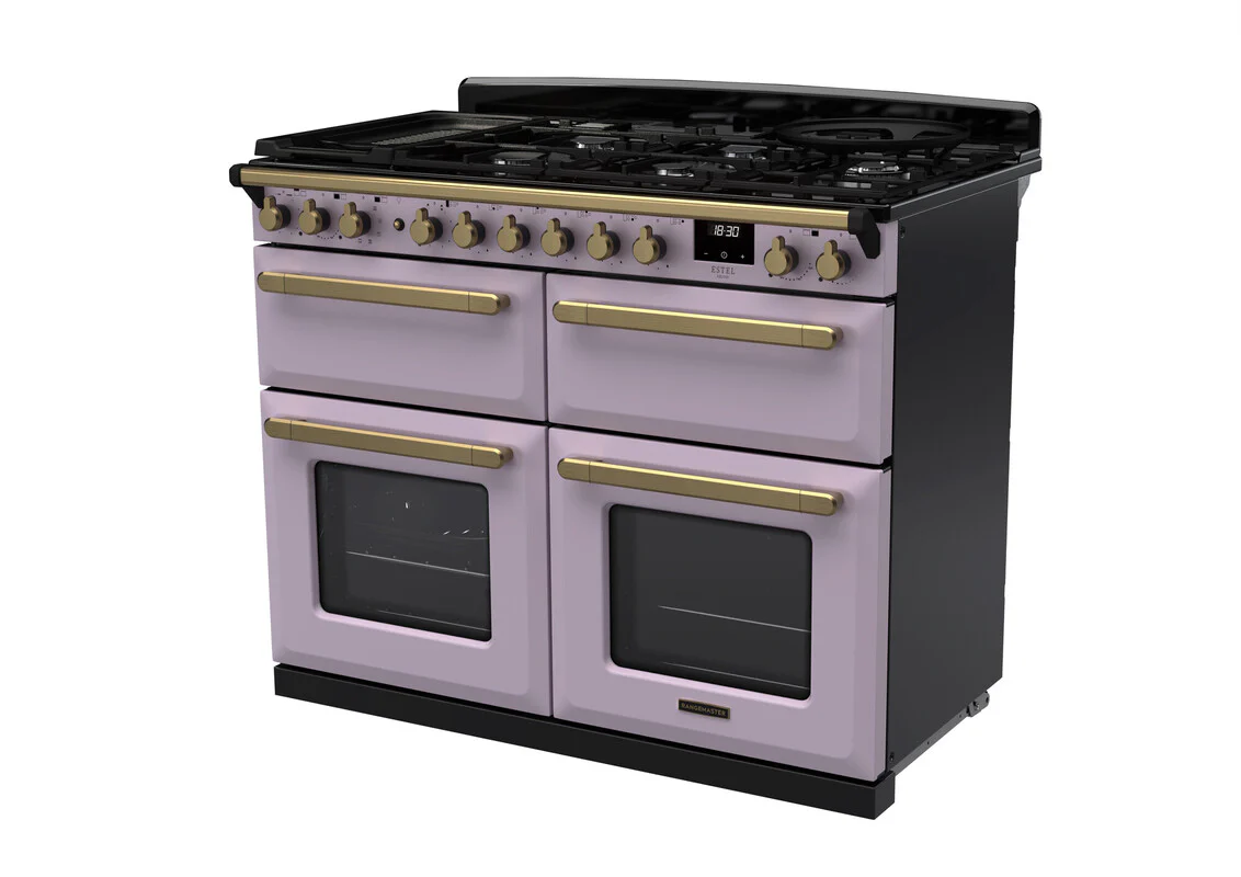 Rangemaster ESDLB110DFPHTH/AB1 Estel Deluxe 110cm BC Dual Fuel Heather/Antique Brass - Image 3