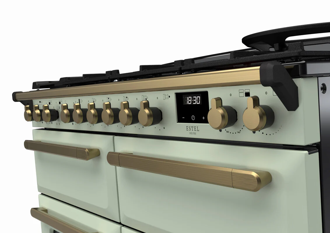 Rangemaster ESDLB110DFPMNT/AB1 Estel Deluxe 110cm BC Dual Fuel Mint/Antique Brass - Image 3