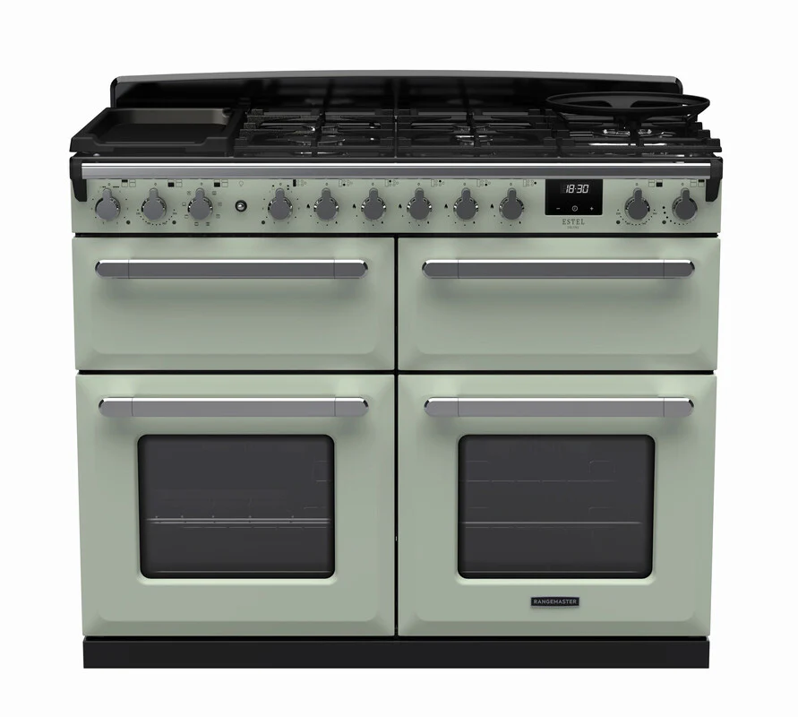 Rangemaster ESDLB110DFPMNT/CM1 Estel Deluxe 110cm BC Dual Fuel Mint/Chrome