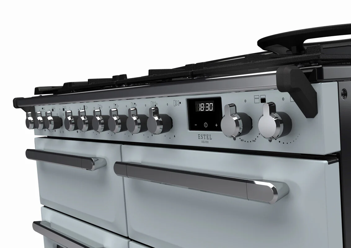 Rangemaster ESDLB110DFPMSB/CM1 Estel Deluxe 110cm BC Dual Fuel Misty Blue/Chrome - Image 2