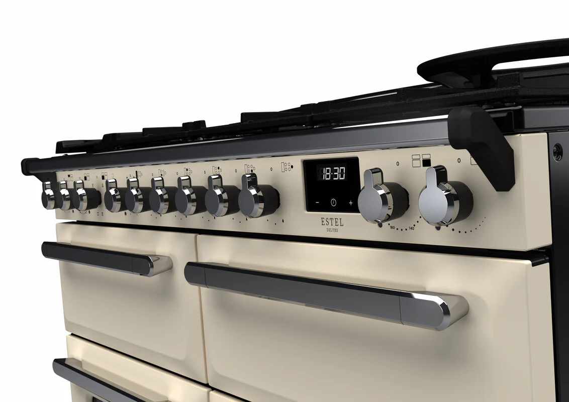 Rangemaster ESDLB110DFPPCR/CM1 Estel Deluxe 110cm BC Dual Fuel Pale Cream/Chrome - Image 3